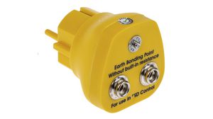 Earth Bonding Plug, Euro Type C (CEE 7/16) Plug, 1x 10 mm Stud / 2x Shrouded Banana Socket